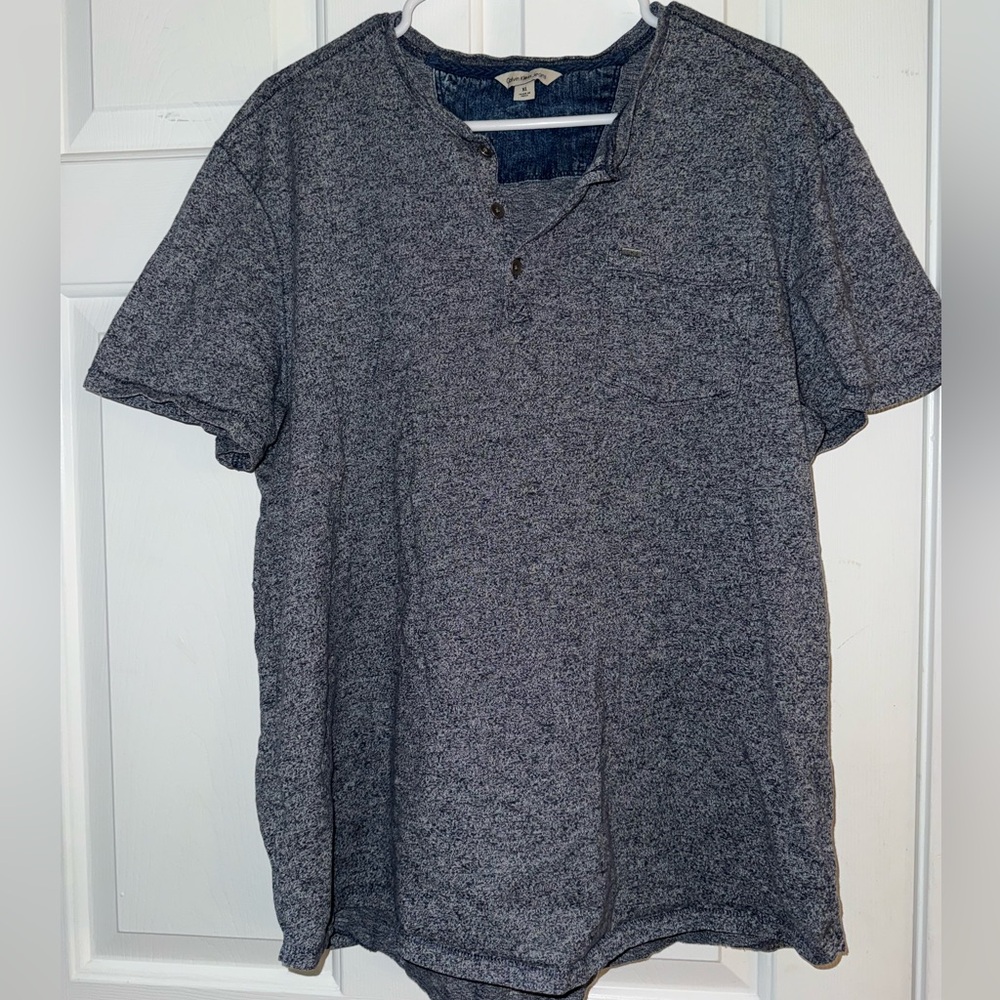 Calvin Klein Jeans Men's Heather Blue Button Shirt